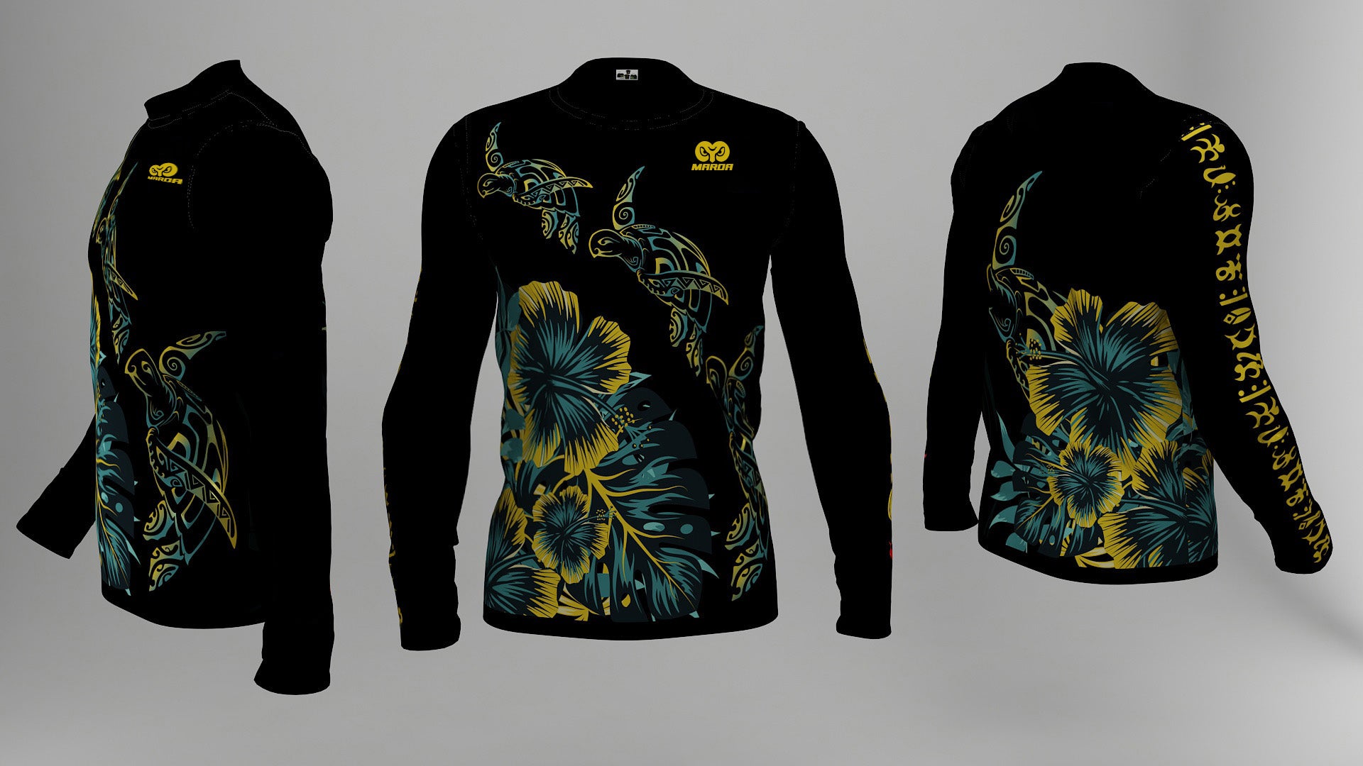 Polera Manga Larga Honu Ibiscus Amarillo (B)