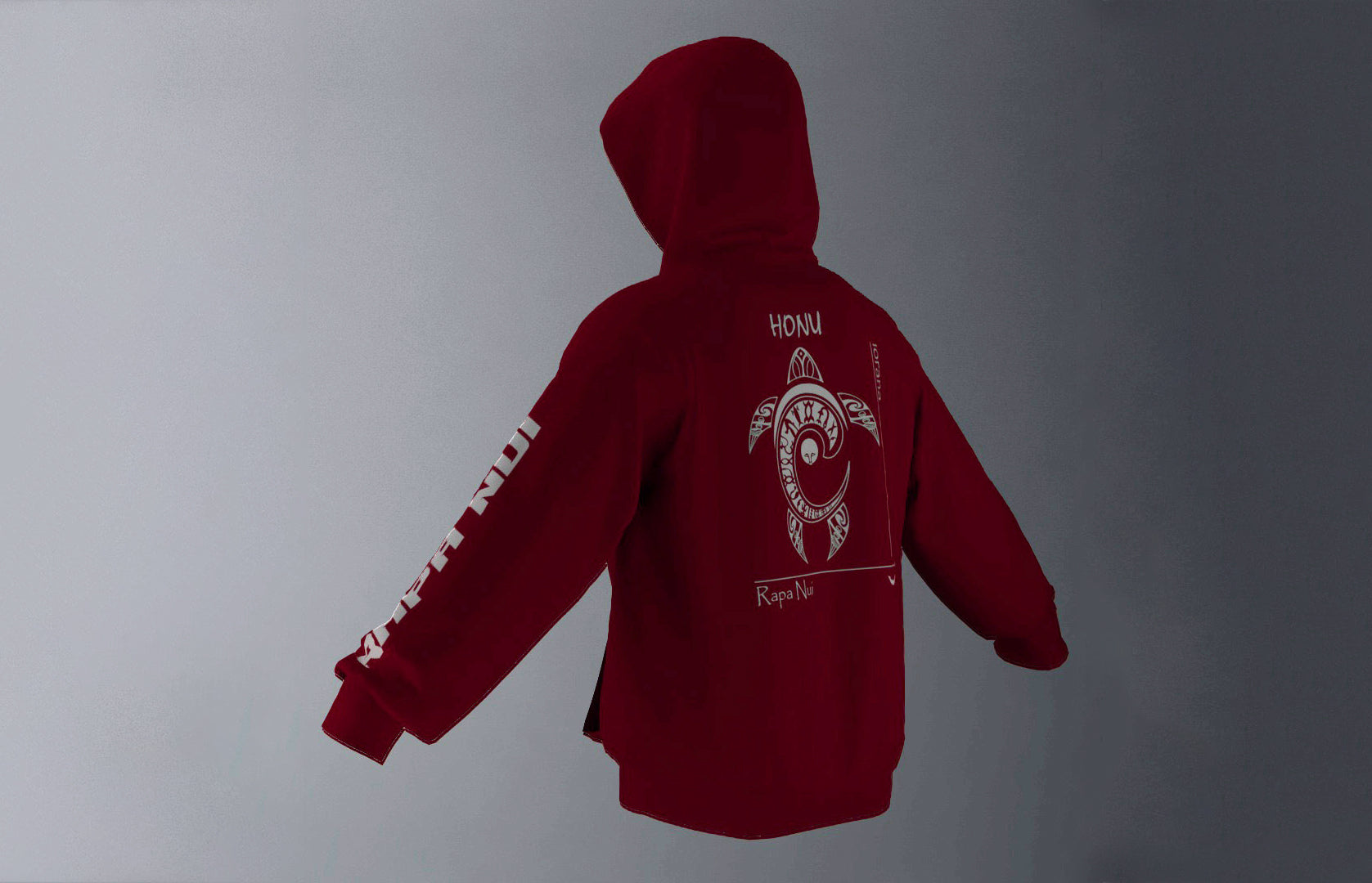 Polerón Canguro Burdeo Honu Blanco (B)