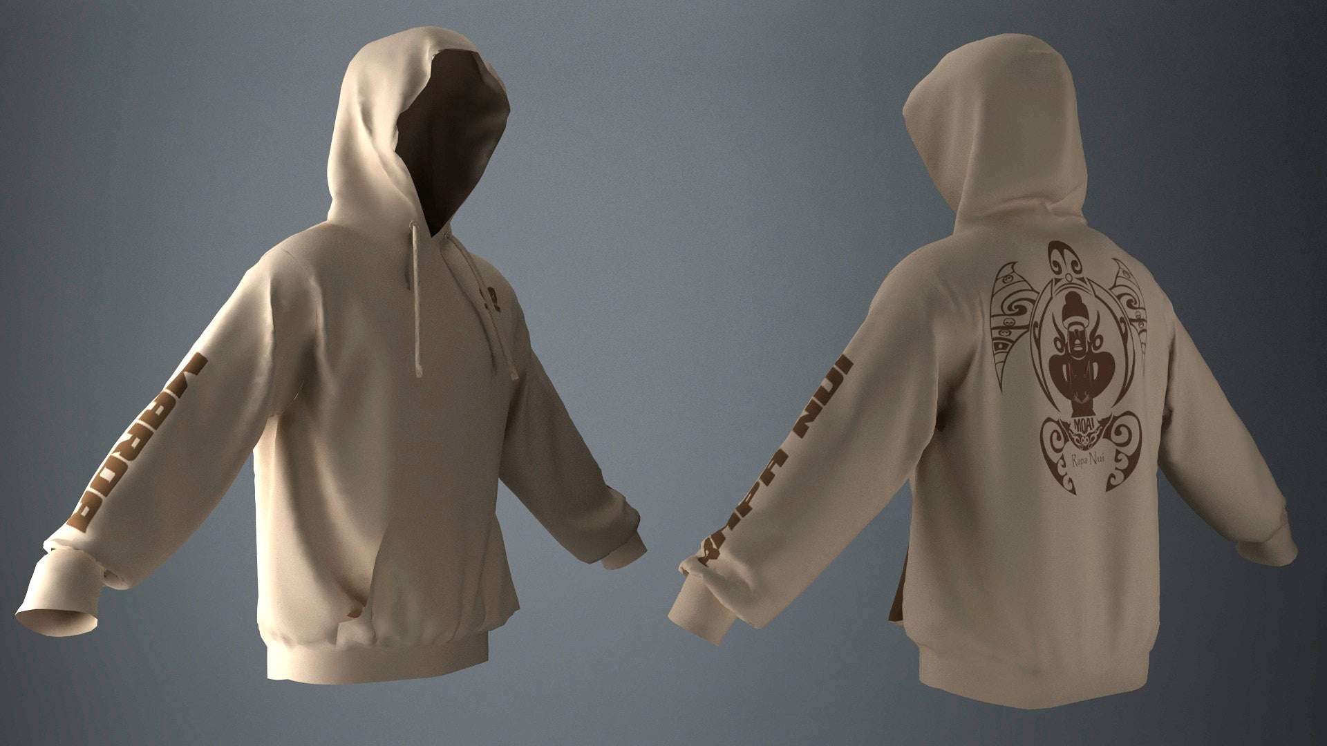 Polerón Canguro Beige Honu Moai Cafe (N)