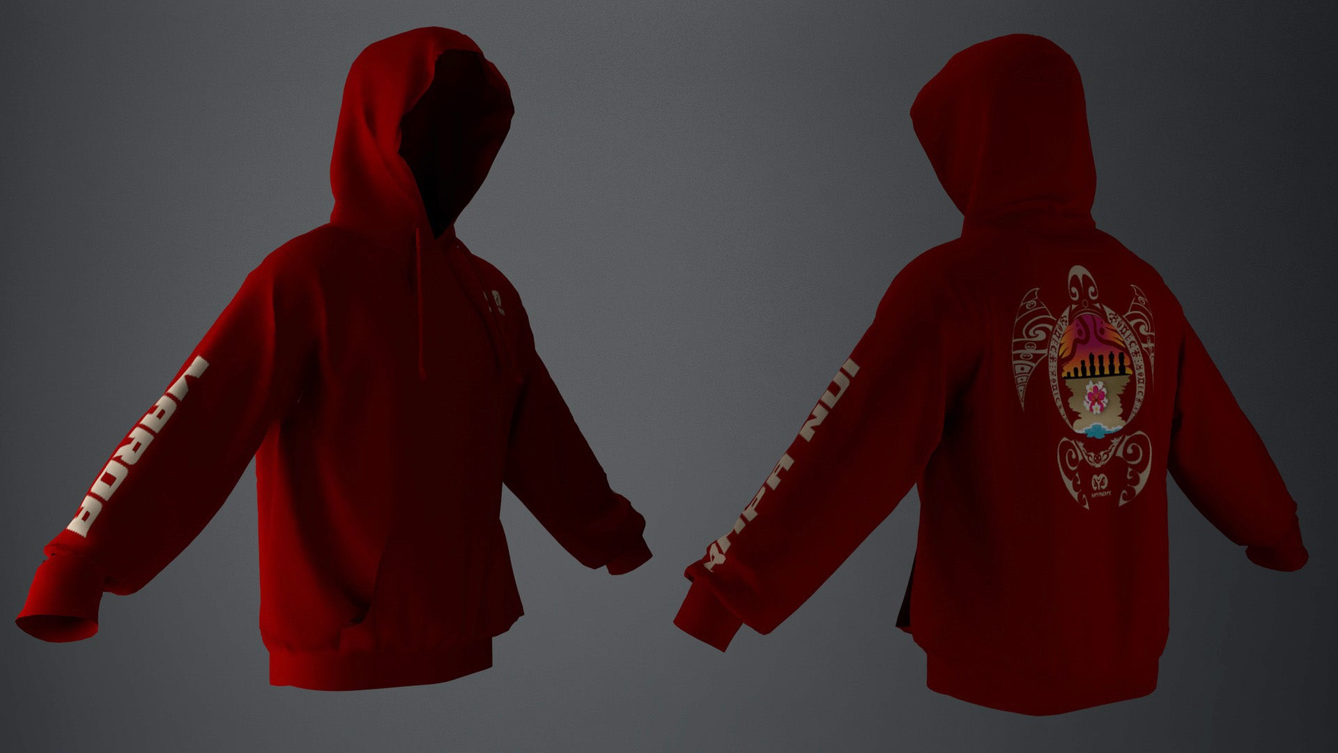 Polerón Canguro Burdeo Honu Atardecer Tipanie Cafe (I)