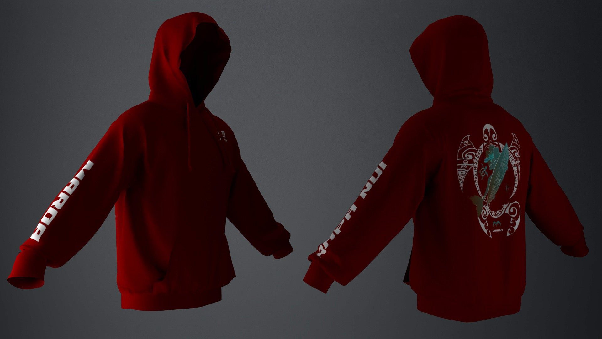 Polerón Canguro Burdeo Honu Meherio Blanco (D)