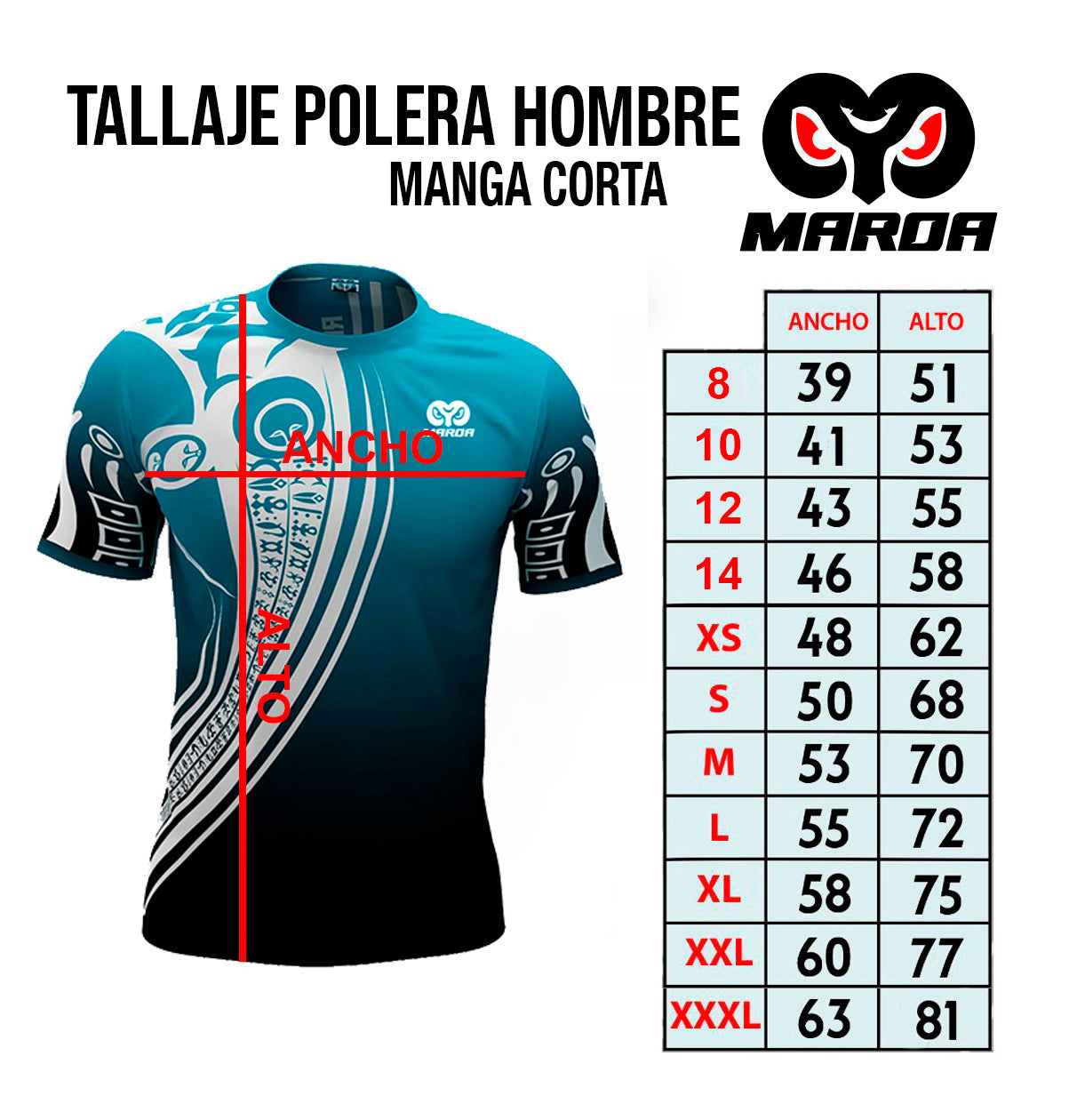 Guia de Tallas - Polera Manga Corta Iorana - Honu (M)