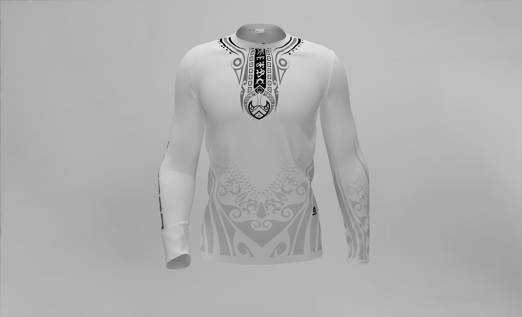Polera Manga Larga Rapa Nui Make Tattoo Blanca (P)