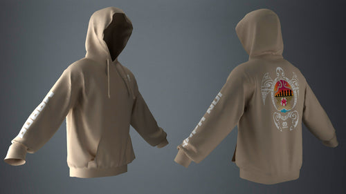 Polerón Canguro Beige Honu Atardecer Tipanie Blanco (J)