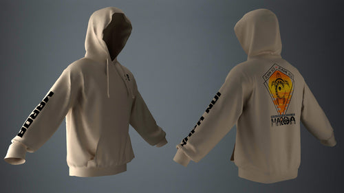 Polerón Canguro Beige Honu Atardecer Negro (H)