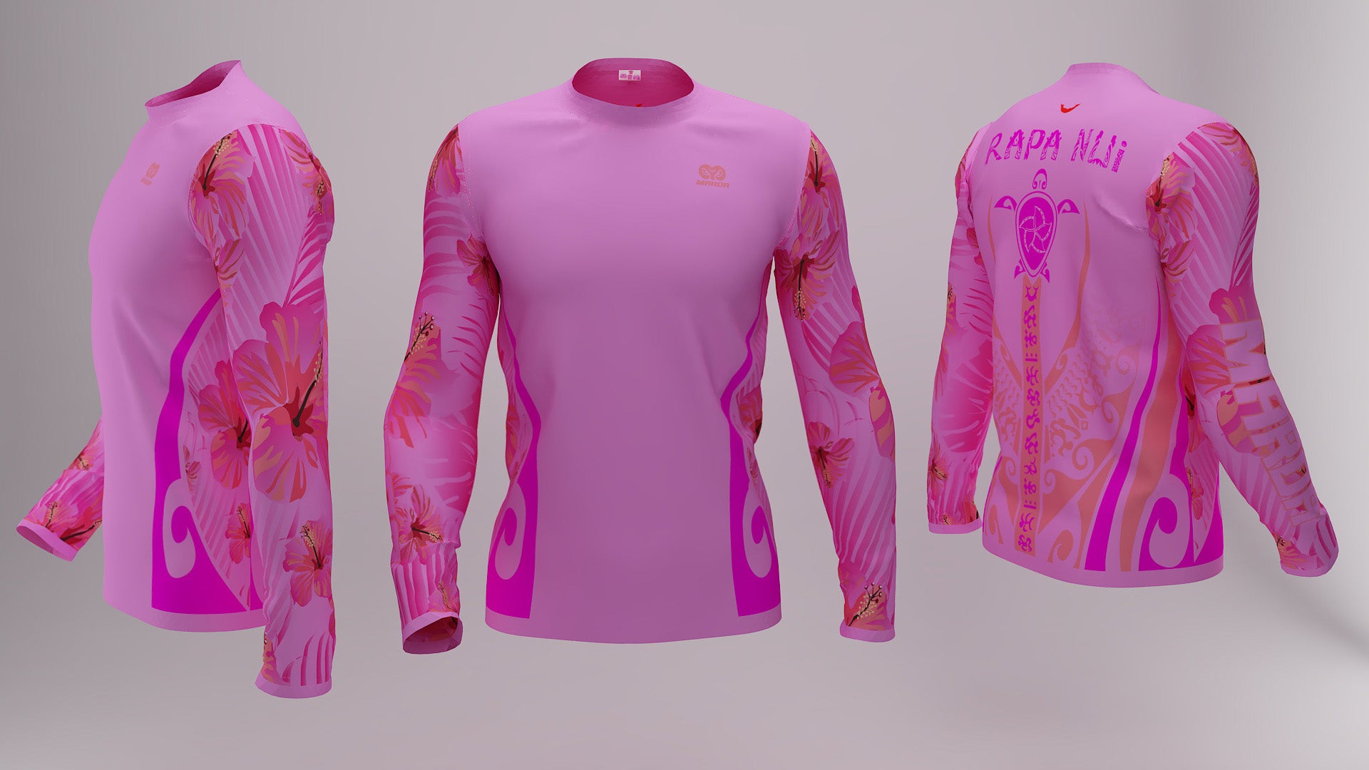 Polera Manga Larga Honu Flor Rosada (S)