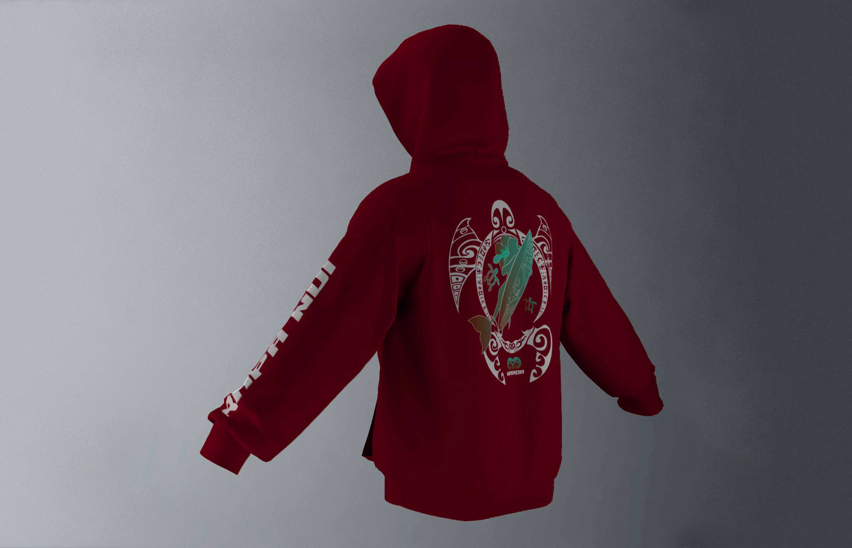 Polerón Canguro Burdeo Honu Meherio Blanco (D)