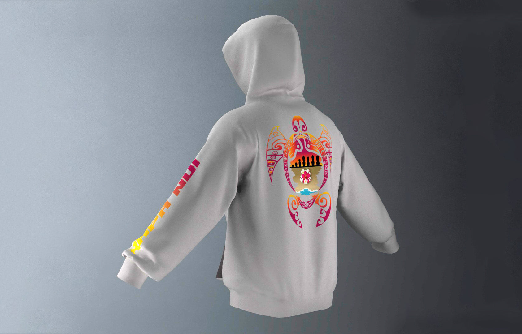 Polerón Canguro Gris Honu Atardecer Tipanie Fuego (A)