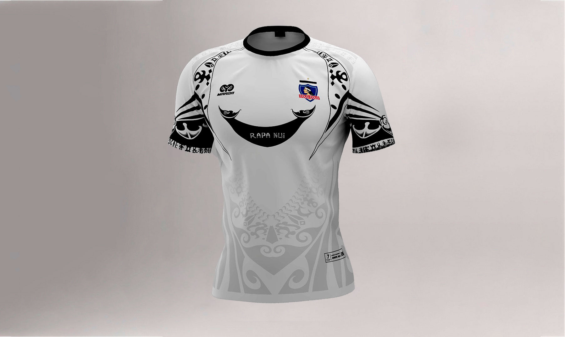 Polera Manga Corta Colo Colo Blanca - vista frontal