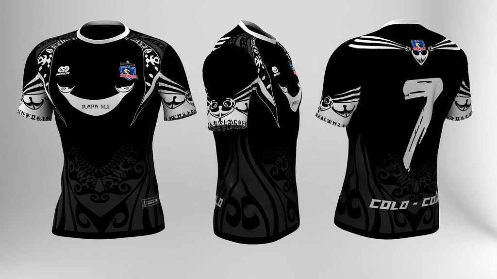 Polera Manga Corta Colo Colo Negra - vista alternativa