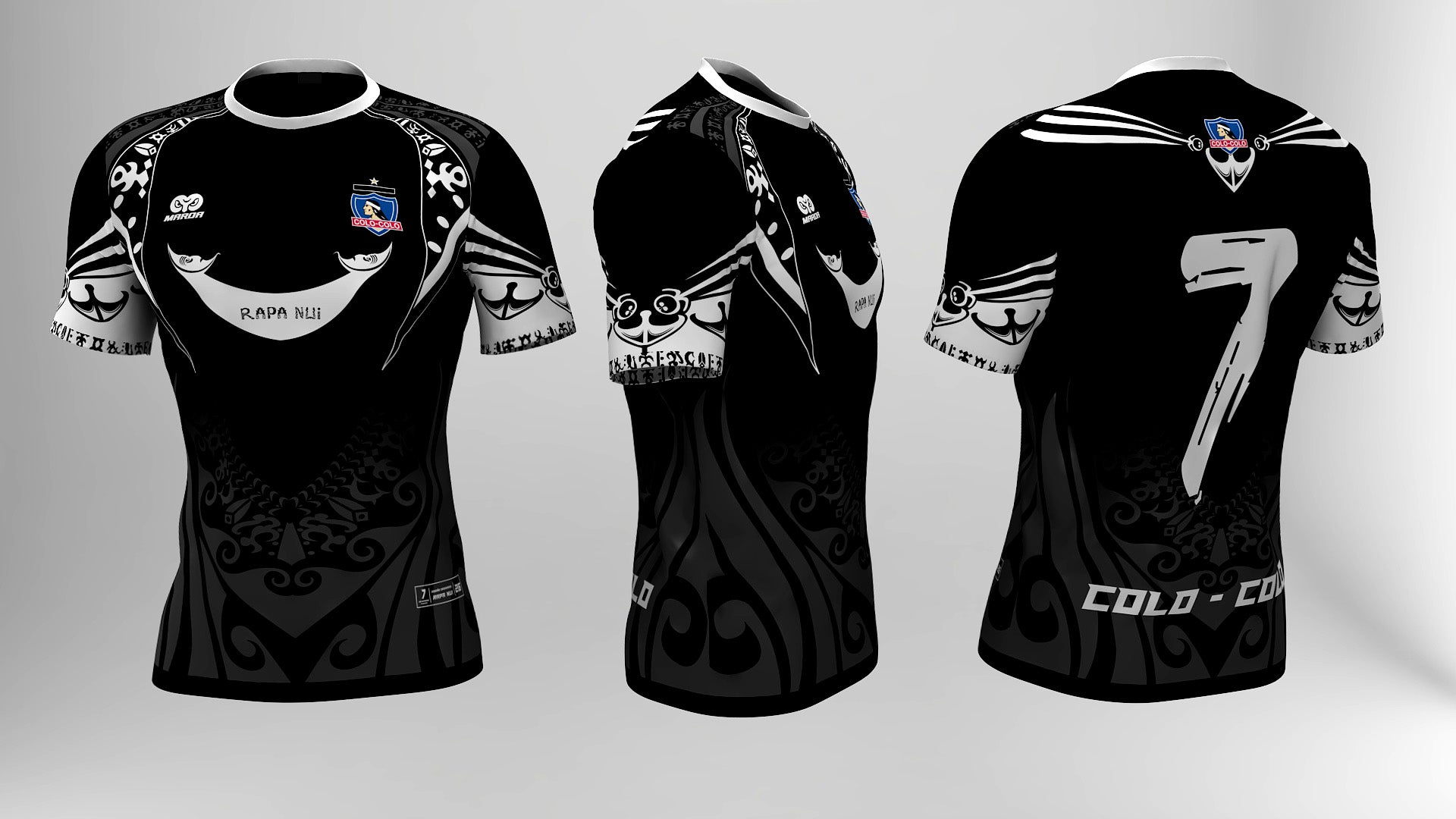 Polera Manga Corta Colo Colo Negra - vista alternativa