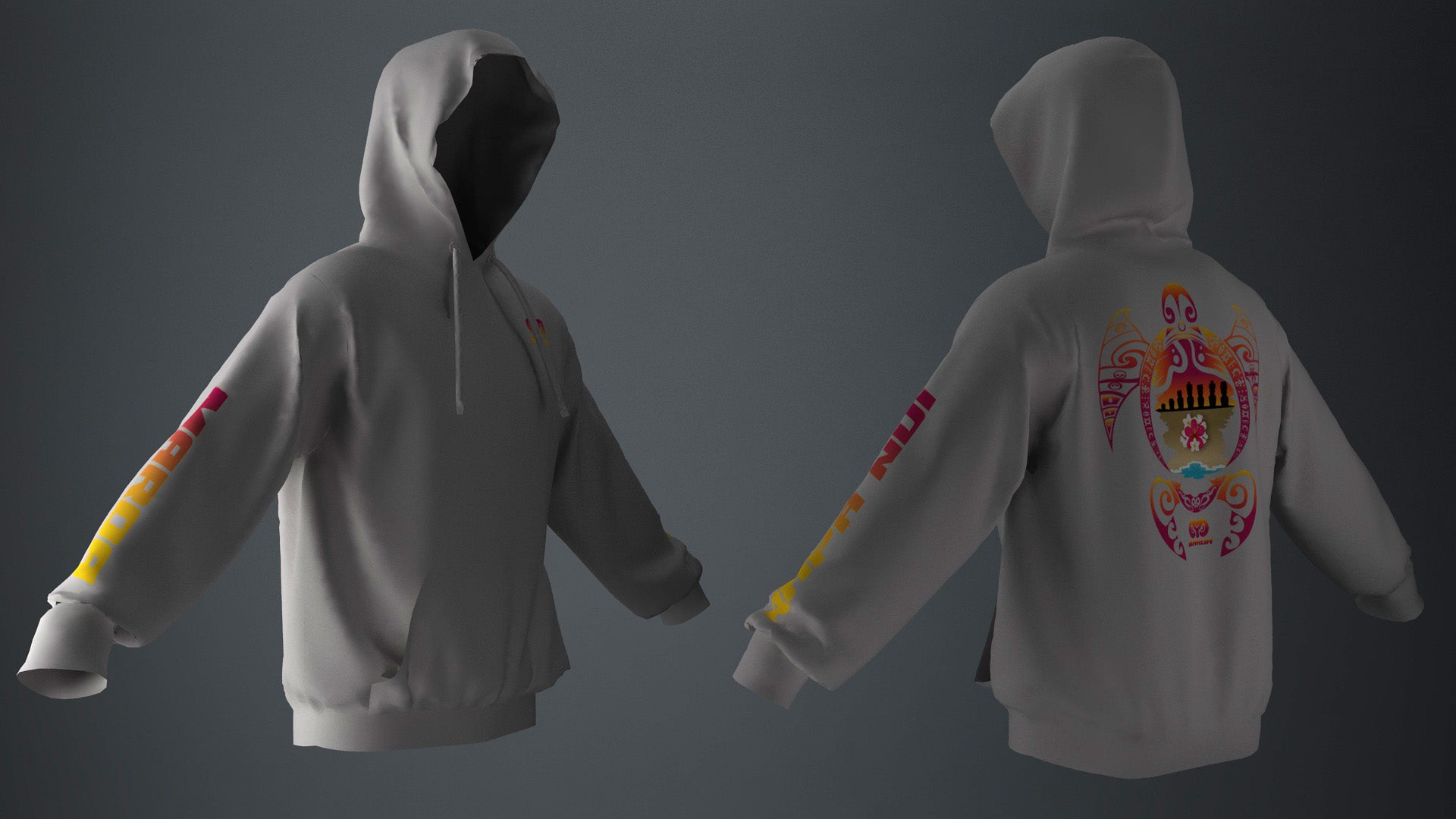 Polerón Canguro Gris Honu Atardecer Tipanie Fuego (A)