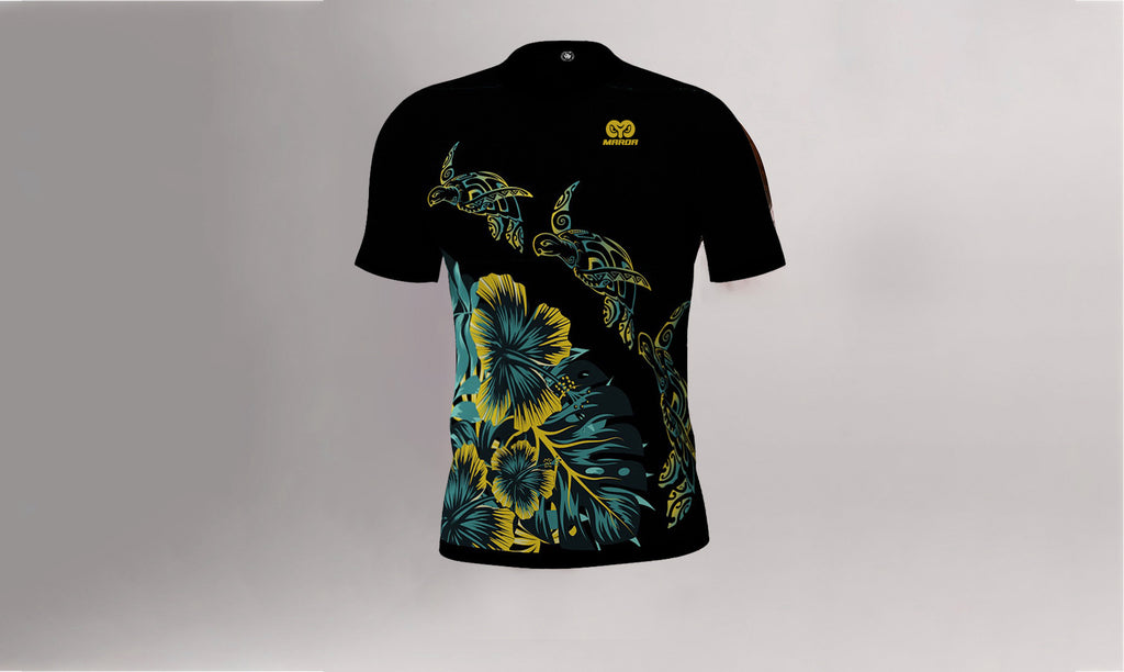 Polera Manga Corta Honu Amarillo Ibiscus (J)