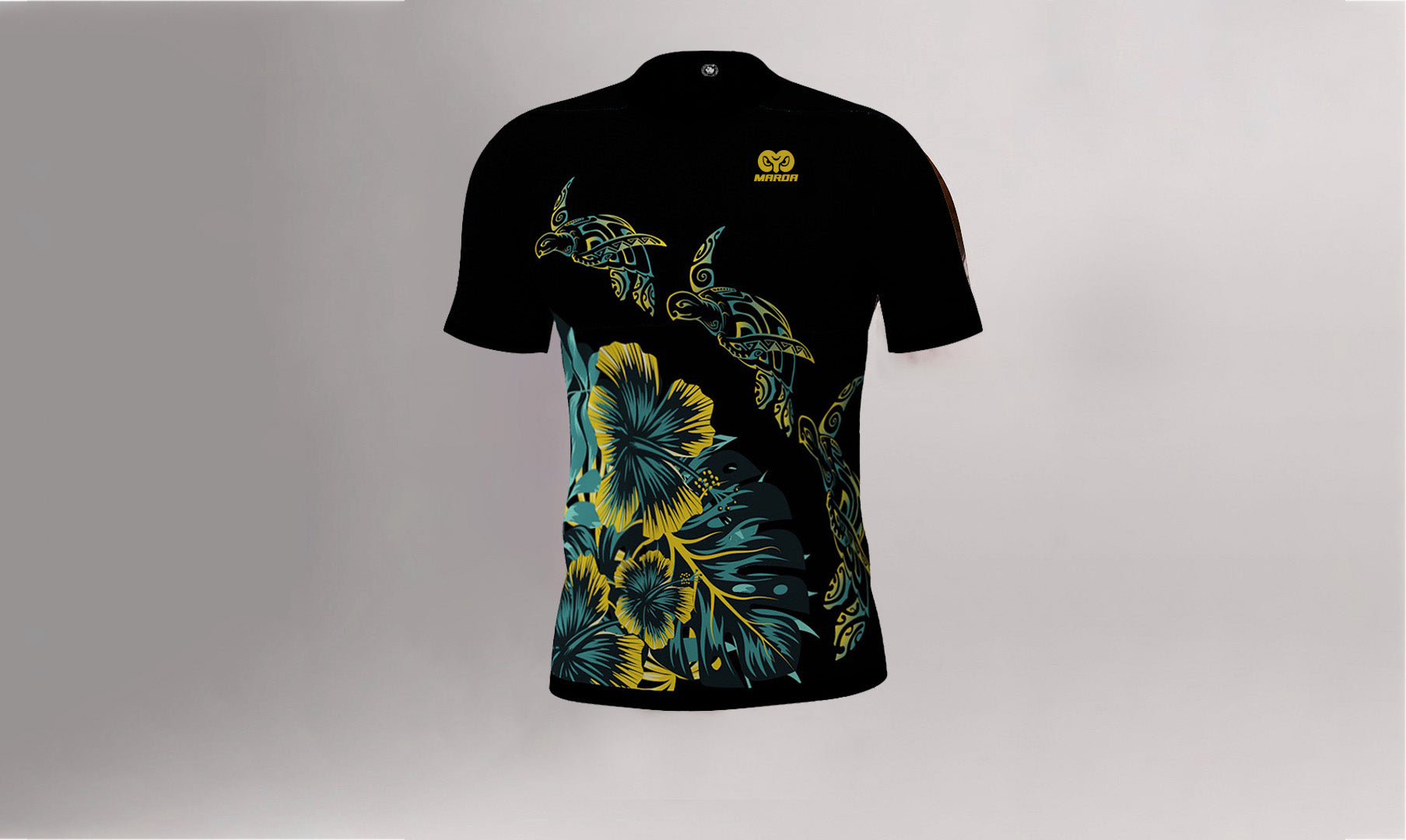 Polera Manga Corta Honu Amarillo Ibiscus (J)