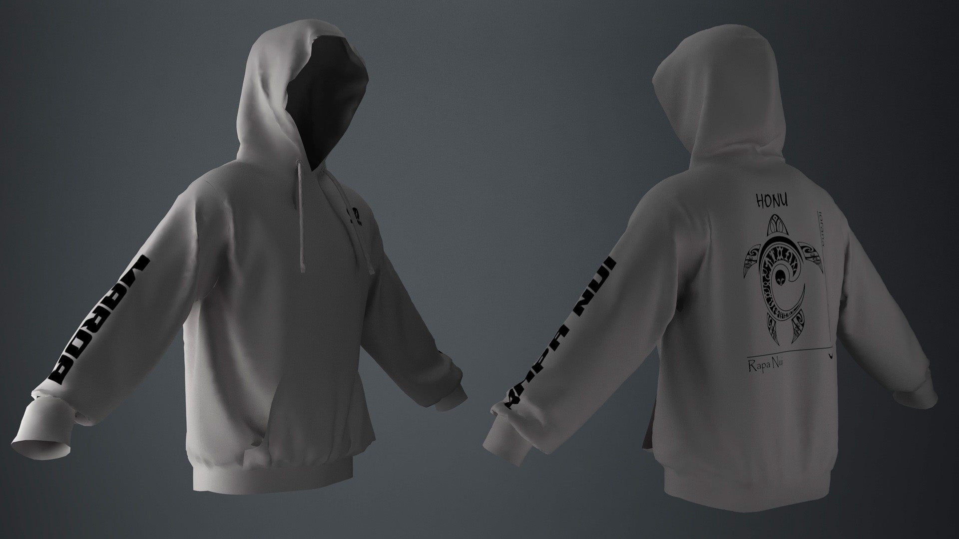 Polerón Canguro Gris Honu Negra (F)