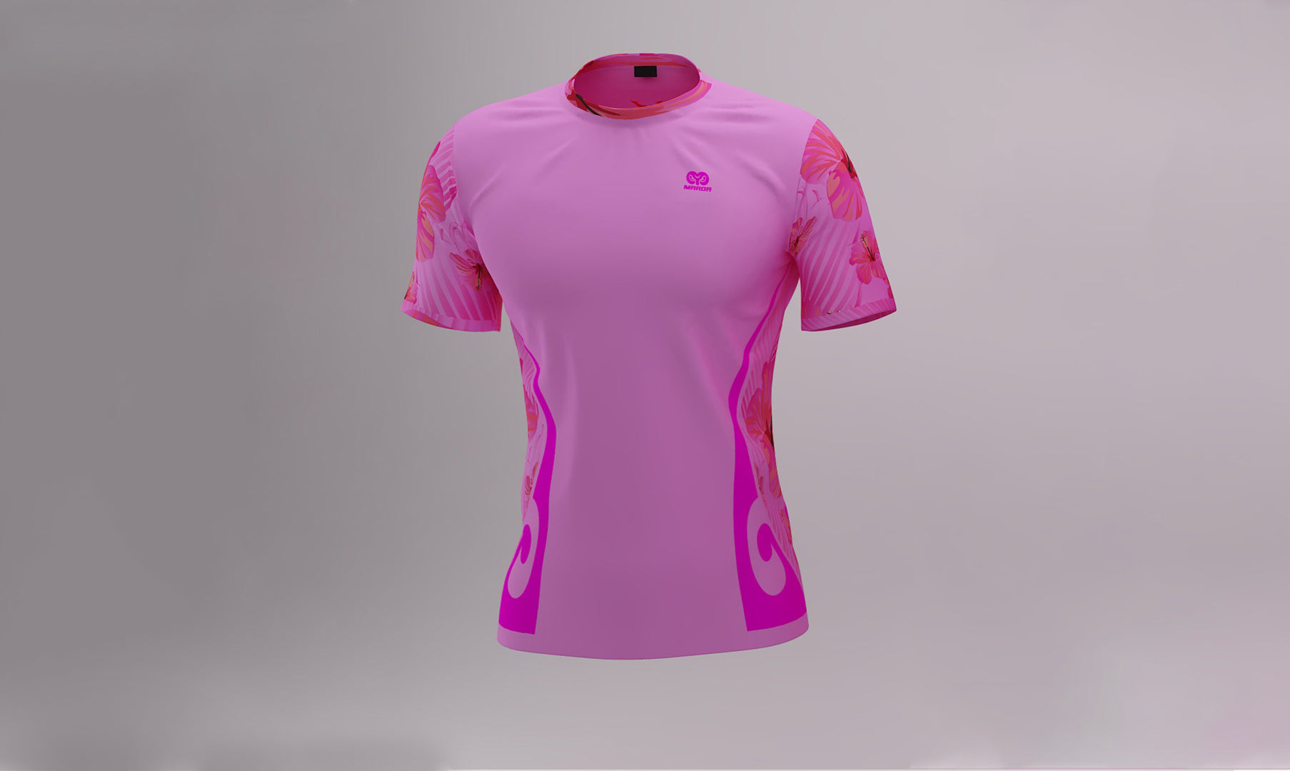 Polera Manga Corta Honu Rosado Floreado (K)