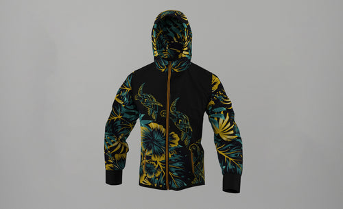 Corta Viento Impermeable Honu Ibiscus Amarillo (H)