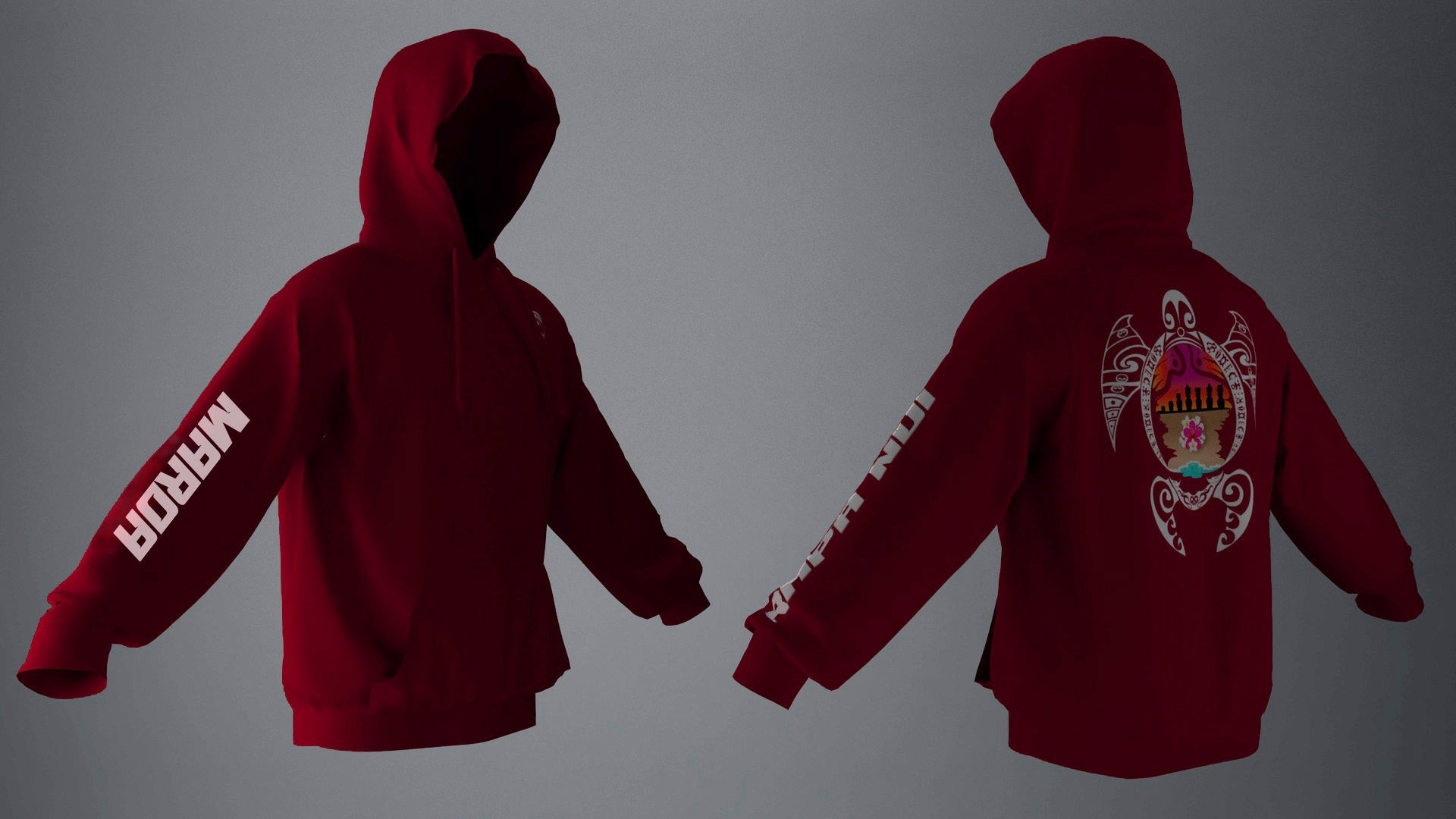 Polerón Canguro Burdeo Honu Atardecer Tipanie Blanco (G)