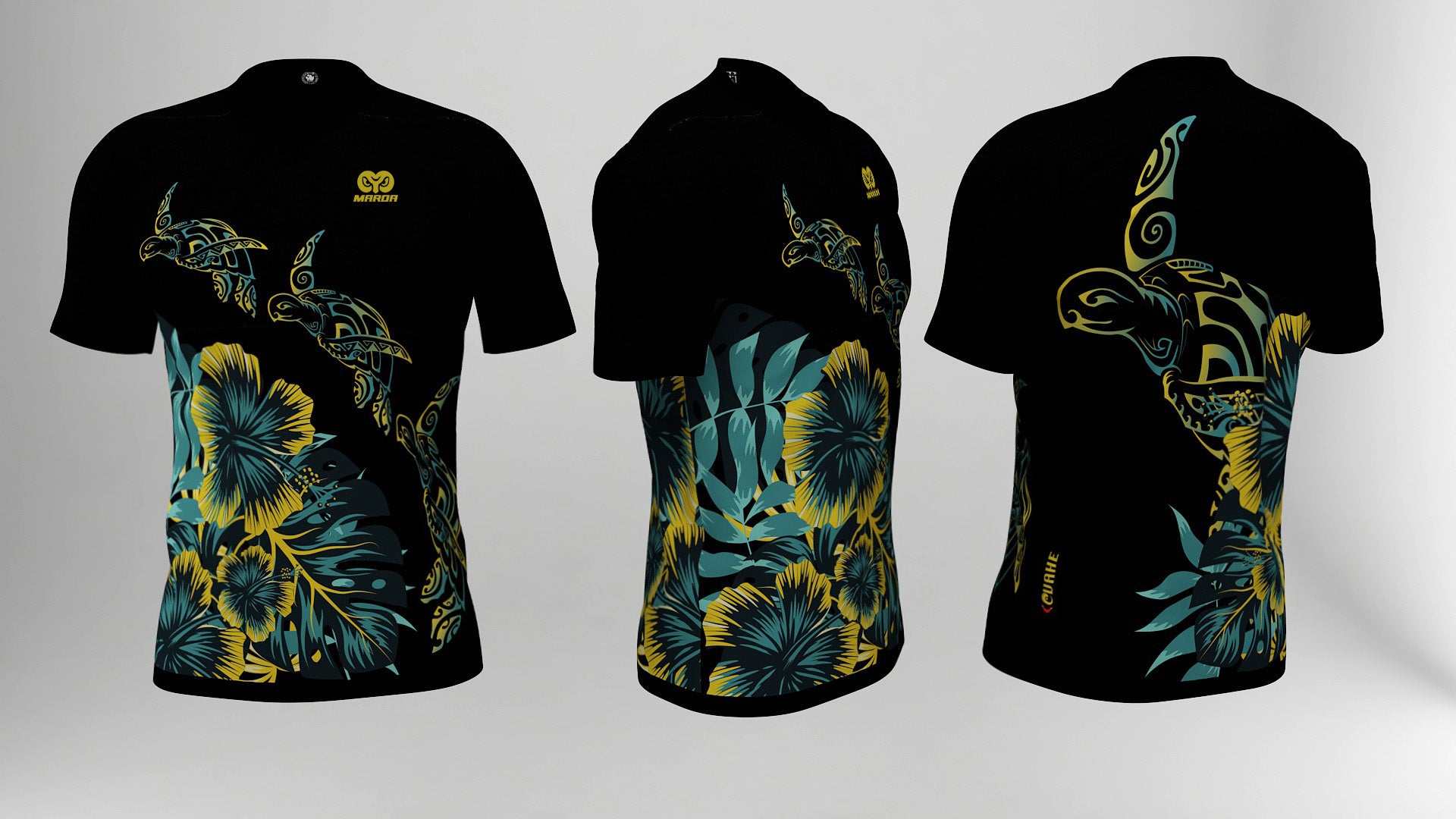 Polera Manga Corta Honu Amarillo Ibiscus (J)
