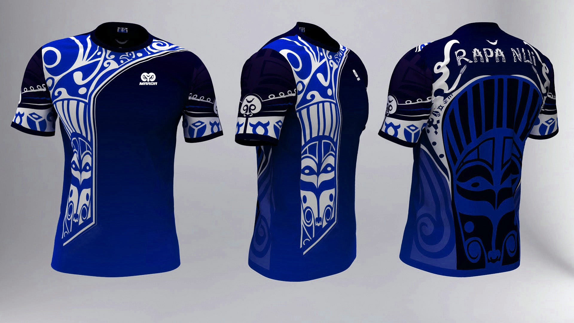 Polera Manga Corta Ao Rapa Nui Azul (D)