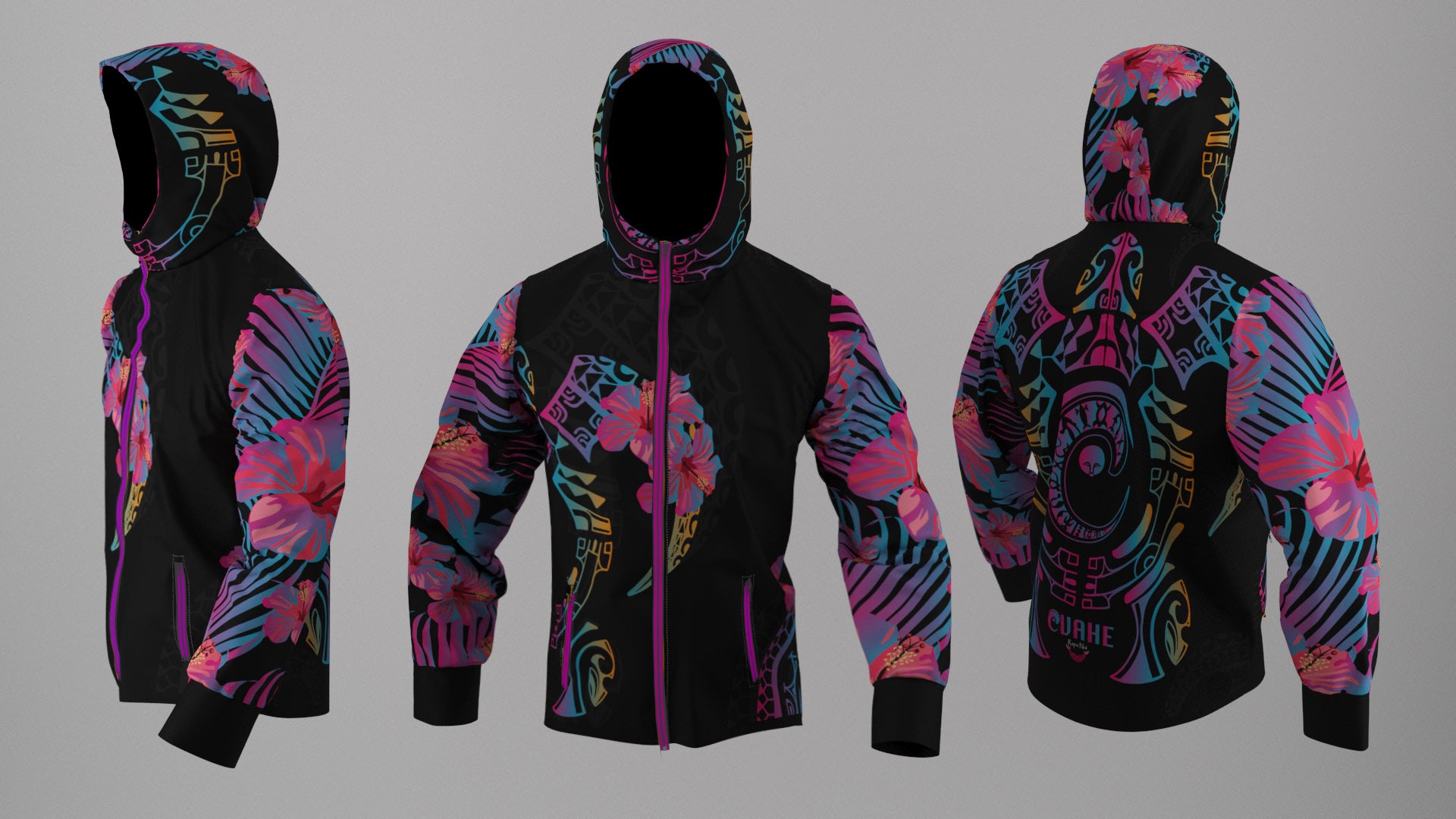 Corta Viento Impermeable Honu Maori Fucsia (F)