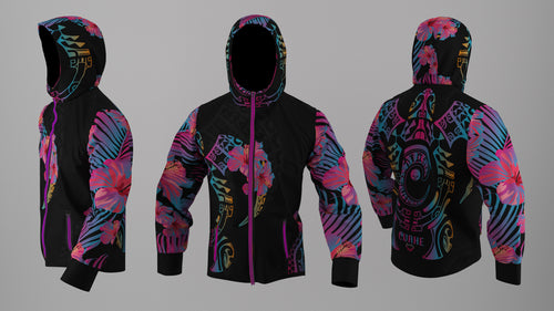 Corta Viento Impermeable Honu Maori Fucsia (F)